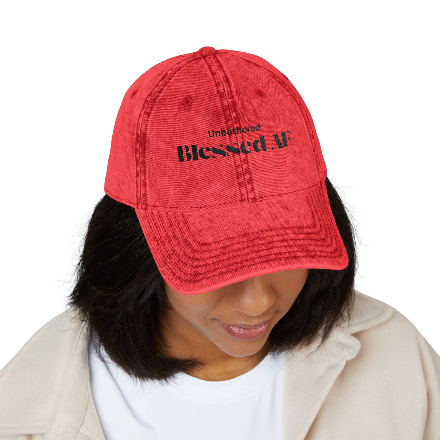 Unisex Distressed Cap: Blessed AF