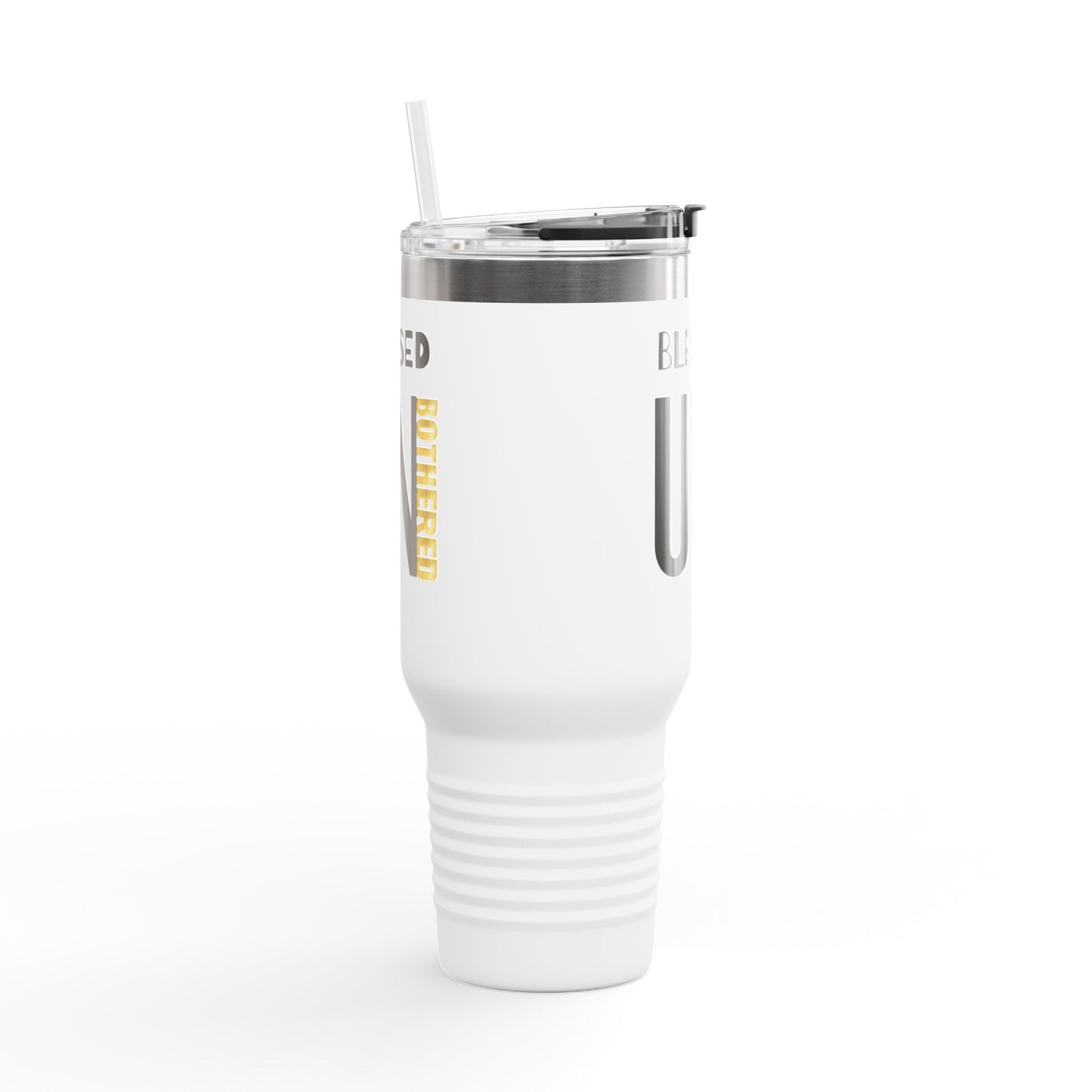 Travel Mug - Bold Statement 'BOTHERED' Gold Metallic Lettering - 40oz Insulated Tumbler