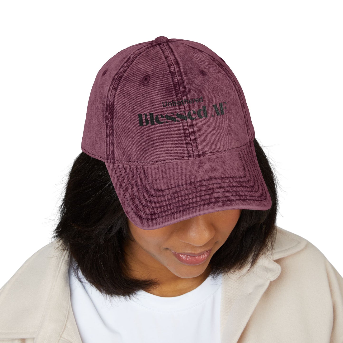 Unisex Distressed Cap: Blessed AF