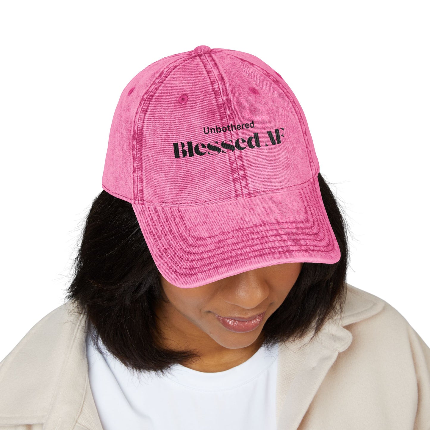 Unisex Distressed Cap: Blessed AF