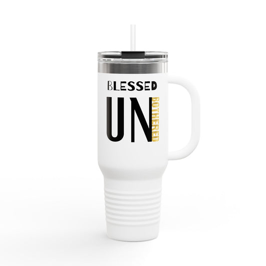 Travel Mug - Bold Statement 'BOTHERED' Gold Metallic Lettering - 40oz Insulated Tumbler