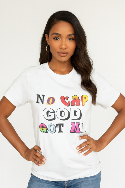 Garment-Dyed Drop-Shoulder T-Shirt - Relaxed Fit, No Cap GOD Got Me