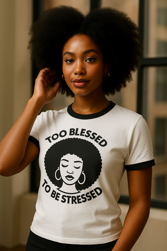 Too Blessed Cotton Ringer T-Shirt