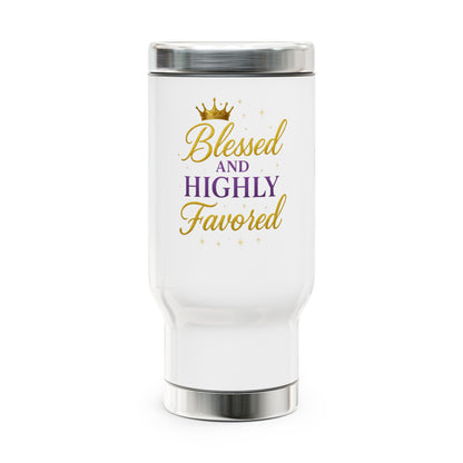 Blessed and Highly Favored Stainless Steel Travel Mug - Inspirational Coffee Cup, Gift for Her, Personalized Travel Tumbler, [...]