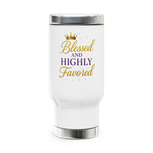 Blessed and Highly Favored Stainless Steel Travel Mug - Inspirational Coffee Cup, Gift for Her, Personalized Travel Tumbler, [...]