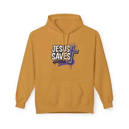 Jesus Saves Hoodie | Faith-Based Fleece Hoodie for Comfort & Inspiration, Christian Apparel