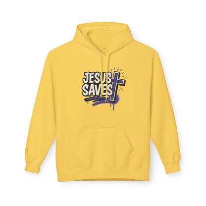 Jesus Saves Hoodie | Faith-Based Fleece Hoodie for Comfort & Inspiration, Christian Apparel