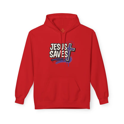 Jesus Saves Hoodie | Faith-Based Fleece Hoodie for Comfort & Inspiration, Christian Apparel